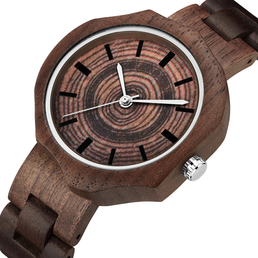 Montre bois bambou quartz unisexe versatile coupe irrégulière cadeau original anniversaire noël mariage tendance intemporel écologique durable - lebois-eco.com