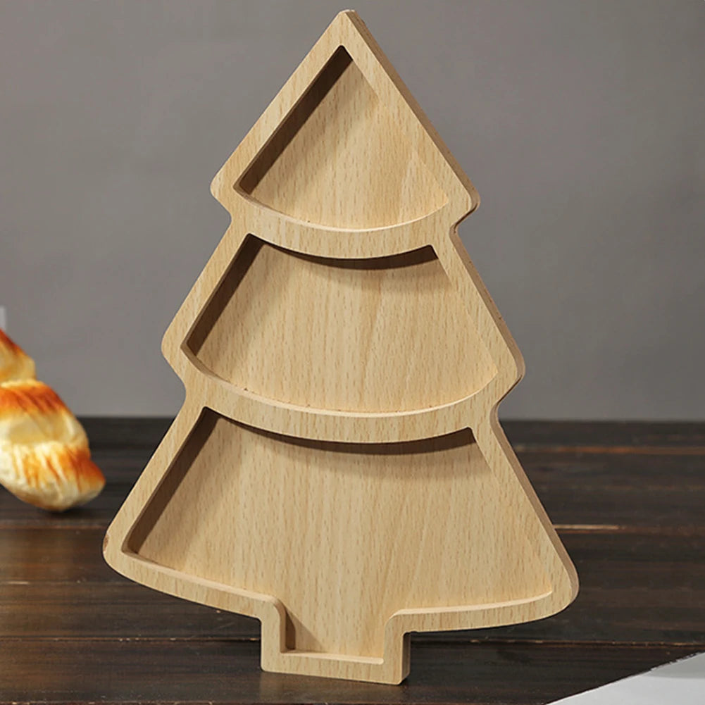 Plateau apéritif dessert sapin de Noël en bois bambou spécial fêtes réveillon dressage art de table écologique durable - lebois-eco.com
