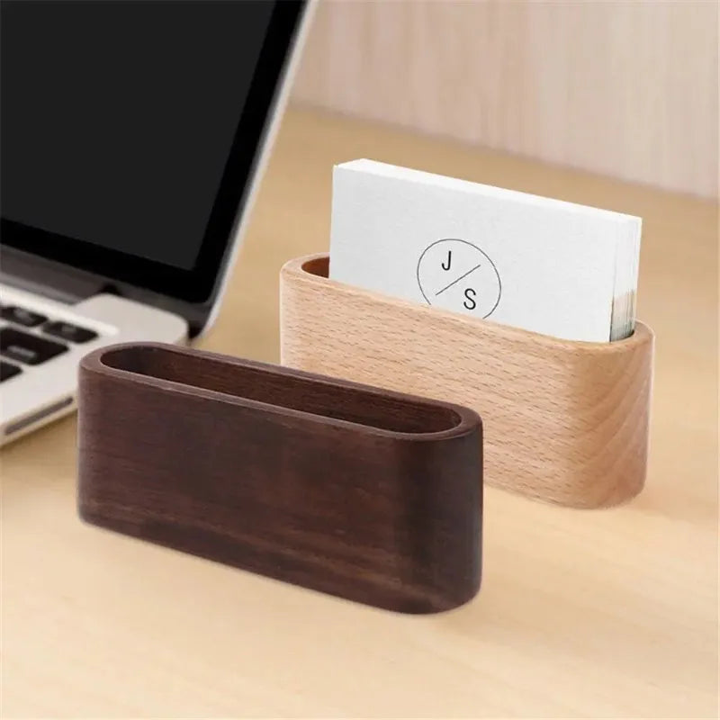 Porte cartes visite bois bambou hêtre noyer intérieur bureau travail professionel art déco maison support fournitures accessoires papeterie durable écologique - lebois-eco.com