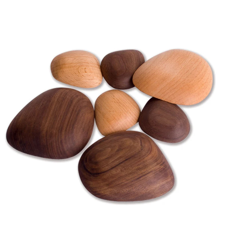 Porte-clé magnétique galet bois noyer hêtre décoration maison intérieur entrée fixation adhésif écologique durable - lebois-eco.com