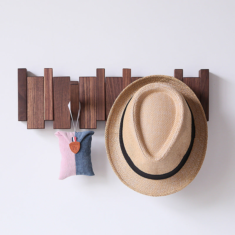 Porte manteau blouson mural pliable 4 crochets bois hêtre noyer déco décoration intérieur entrée couloir art maison environnement écologie renouvelable responsable - lebois-eco.com