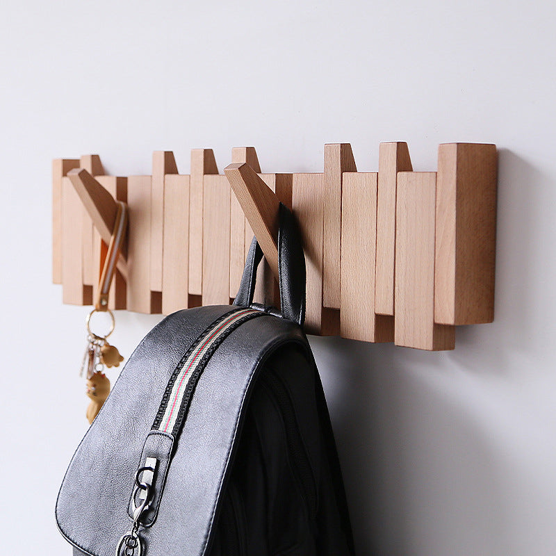 Porte manteau blouson mural pliable 4 crochets bois hêtre noyer déco décoration intérieur entrée couloir art maison environnement écologie renouvelable responsable - lebois-eco.com
