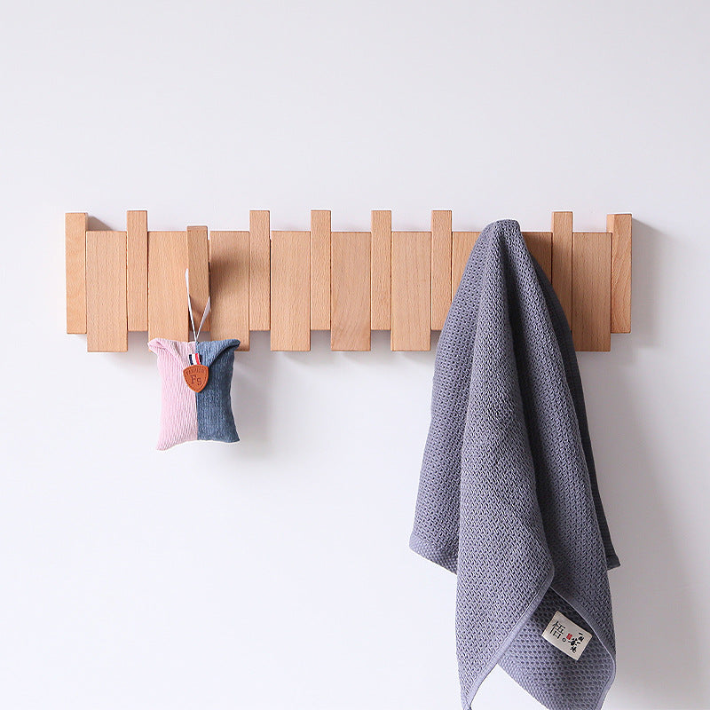 Porte manteau blouson mural pliable 4 crochets bois hêtre noyer déco décoration intérieur entrée couloir art maison environnement écologie renouvelable responsable - lebois-eco.com