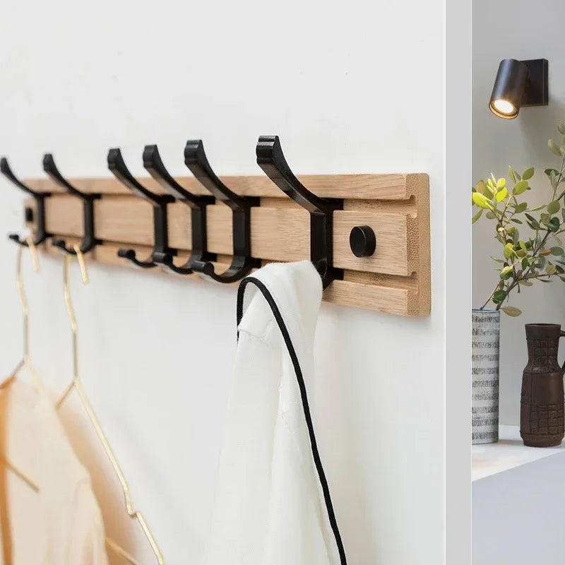 Porte-manteau bois crochet ajustable réglable à fixer mural aluminium décoration maison intérieur écologique durable - lebois-eco.com