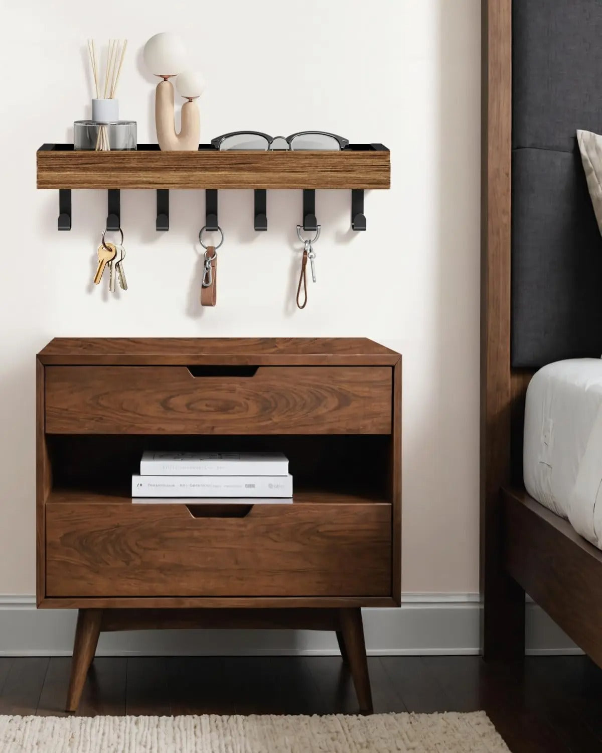 Porte manteau clés organiseur mural support bois entrée salon salle de bain cuisine décoration rangement intérieur maison durable - lebois-eco.com