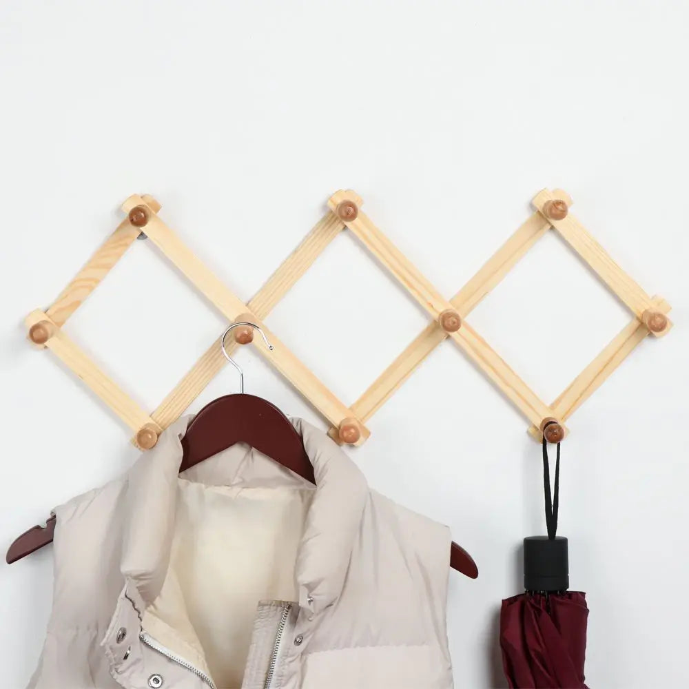 Porte manteau extensible accordéon à visser bois décoration rangement maison intérieur cuisine entrée écologique durable - lebois-eco.com