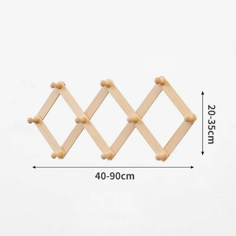 Porte manteau extensible accordéon à visser bois décoration rangement maison intérieur cuisine entrée écologique durable - lebois-eco.com