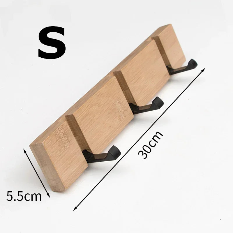 Porte-manteau mural rétractable bois naturel aluminium à fixer aménagement rangement maison entrée salon chambre à coucher écologique durable - lebois-eco.com