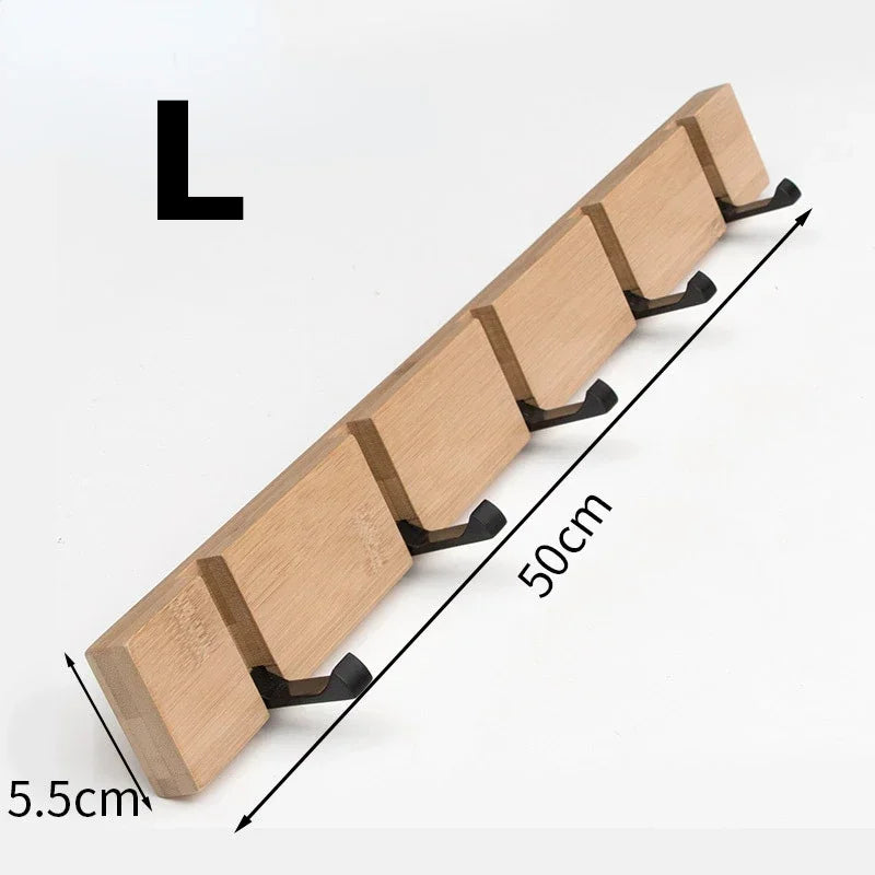 Porte-manteau mural rétractable bois naturel aluminium à fixer aménagement rangement maison entrée salon chambre à coucher écologique durable - lebois-eco.com