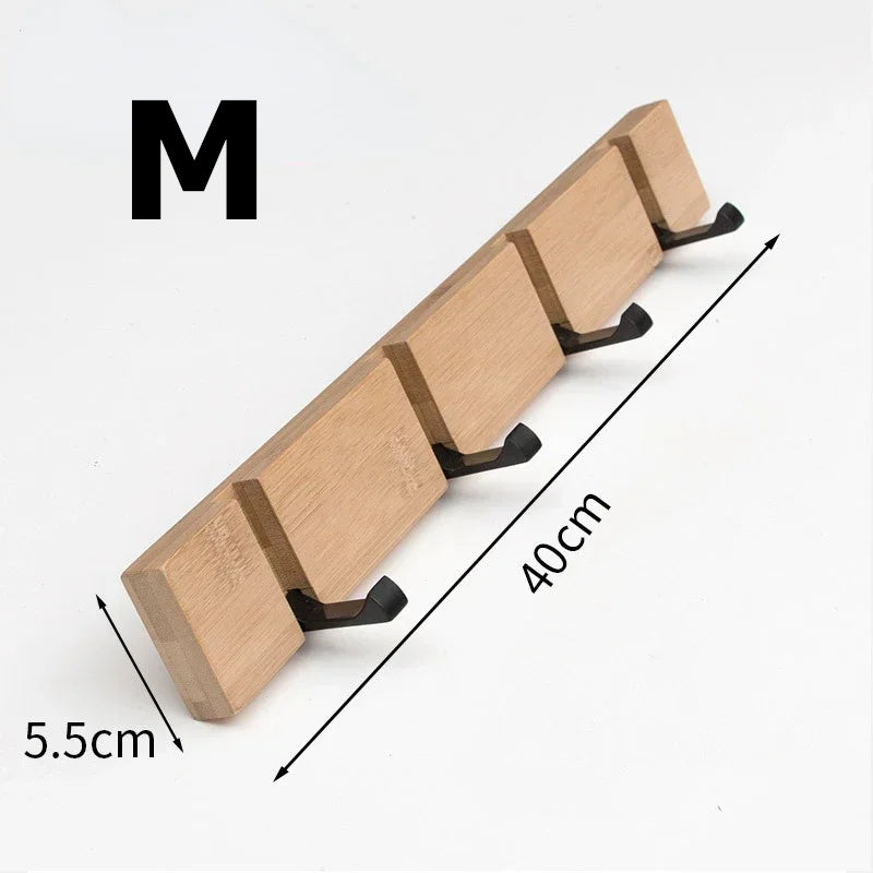 Porte-manteau mural rétractable bois naturel aluminium à fixer aménagement rangement maison entrée salon chambre à coucher écologique durable - lebois-eco.com
