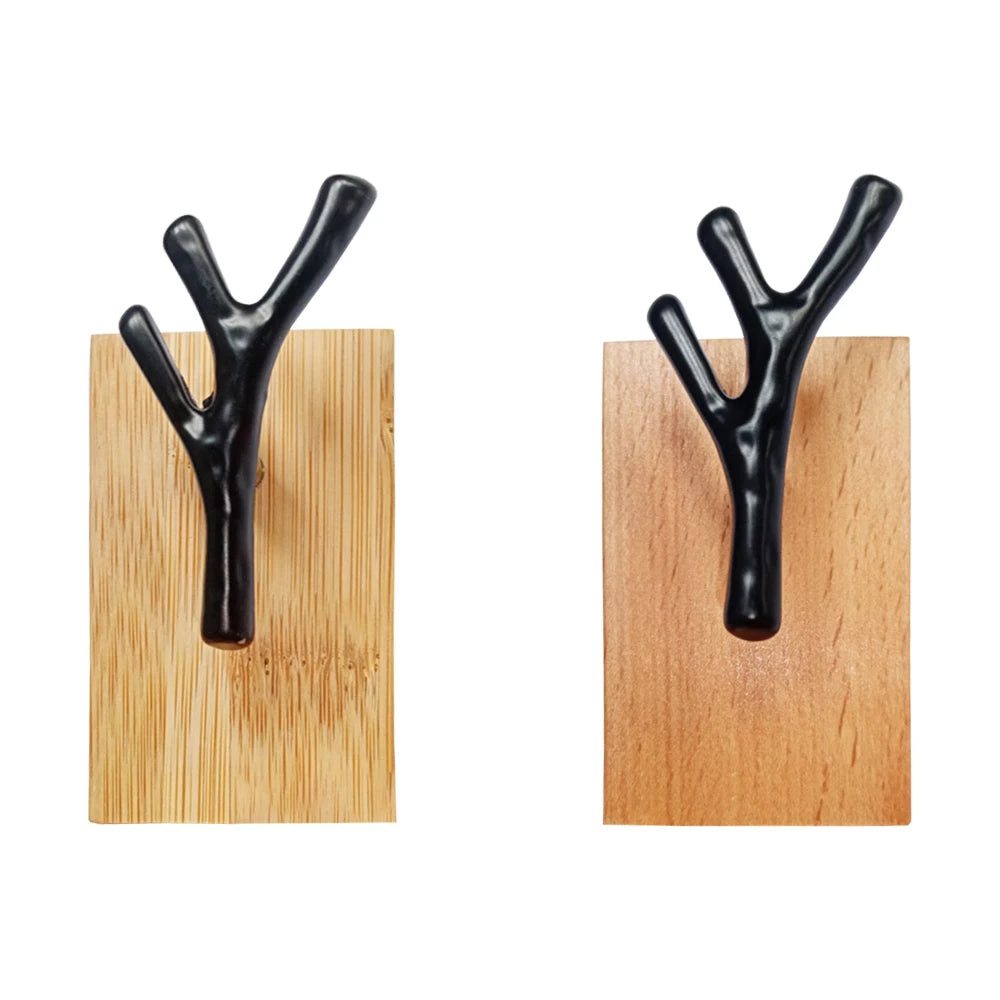 Porte manteau serviette clés mural à visser en bois bambou hêtre branche arbre décoration originale intérieur maison entrée chambre salle de bain durable écologique - lebois-eco.com