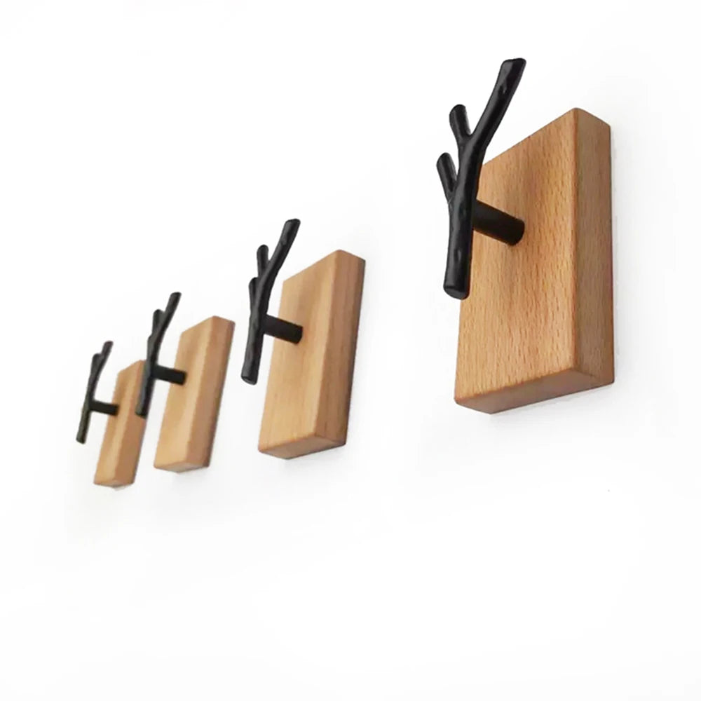 Porte manteau serviette clés mural à visser en bois bambou hêtre branche arbre décoration originale intérieur maison entrée chambre salle de bain durable écologique - lebois-eco.com
