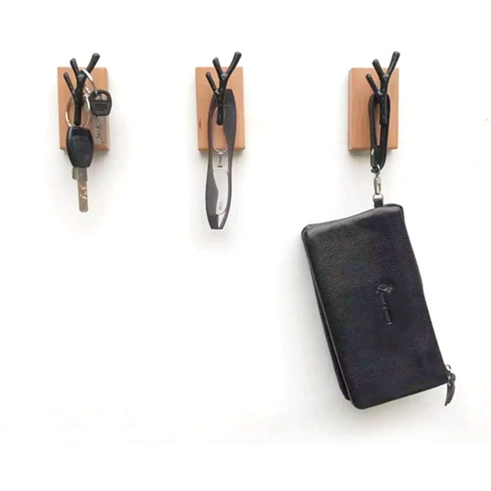 Porte manteau serviette clés mural à visser en bois bambou hêtre branche arbre décoration originale intérieur maison entrée chambre salle de bain durable écologique - lebois-eco.com