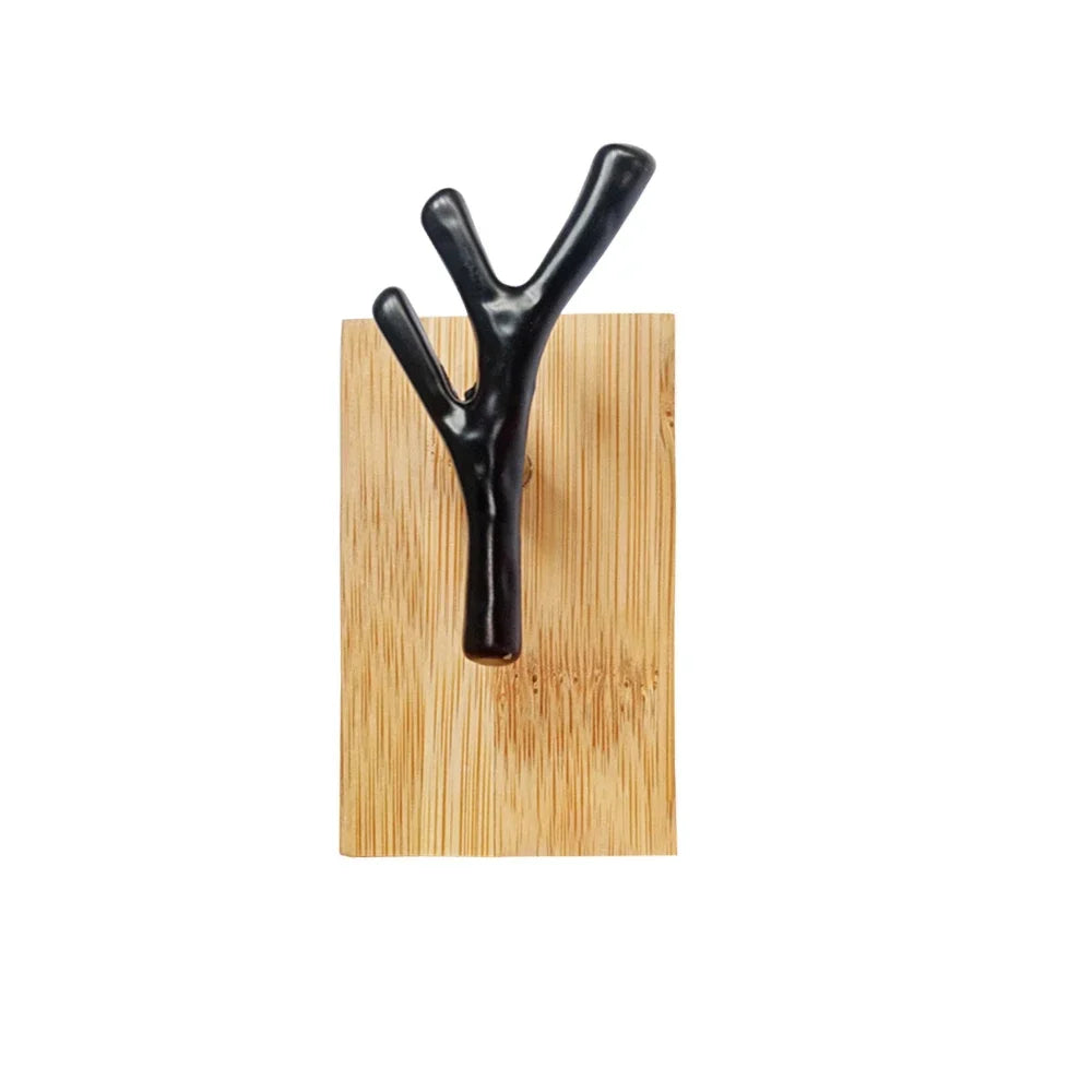 Porte manteau serviette clés mural à visser en bois bambou hêtre branche arbre décoration originale intérieur maison entrée chambre salle de bain durable écologique - lebois-eco.com
