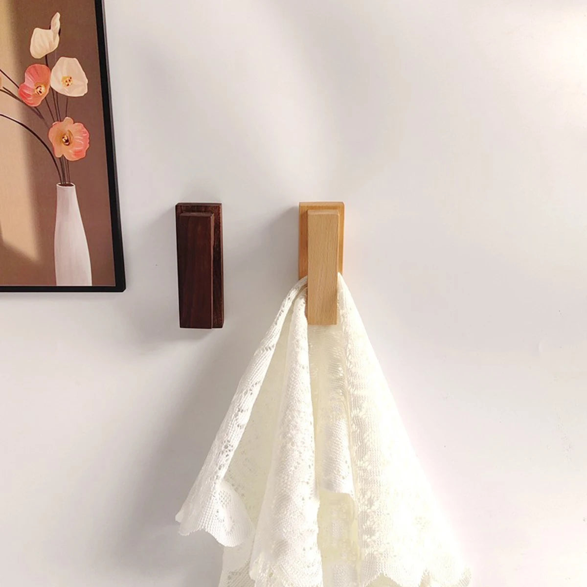 Porte serviette bois pince nordique scandinave hêtre noyer décoration rangement maison intérieur cuisine salle de bain durable - lebois-eco.com
