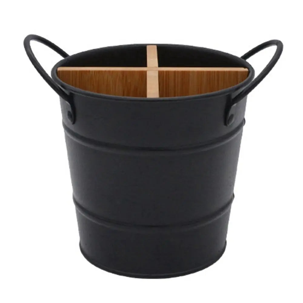 Pot bois bambou acier range ustensile couvert cuillère fourchette couteau cuisine salle de bain maison rangement durable - lebois-eco.com