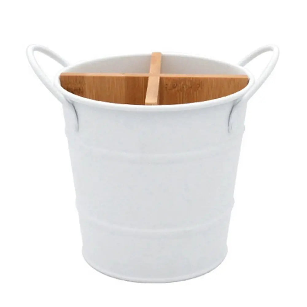 Pot bois bambou acier range ustensile couvert cuillère fourchette couteau cuisine salle de bain maison rangement durable - lebois-eco.com