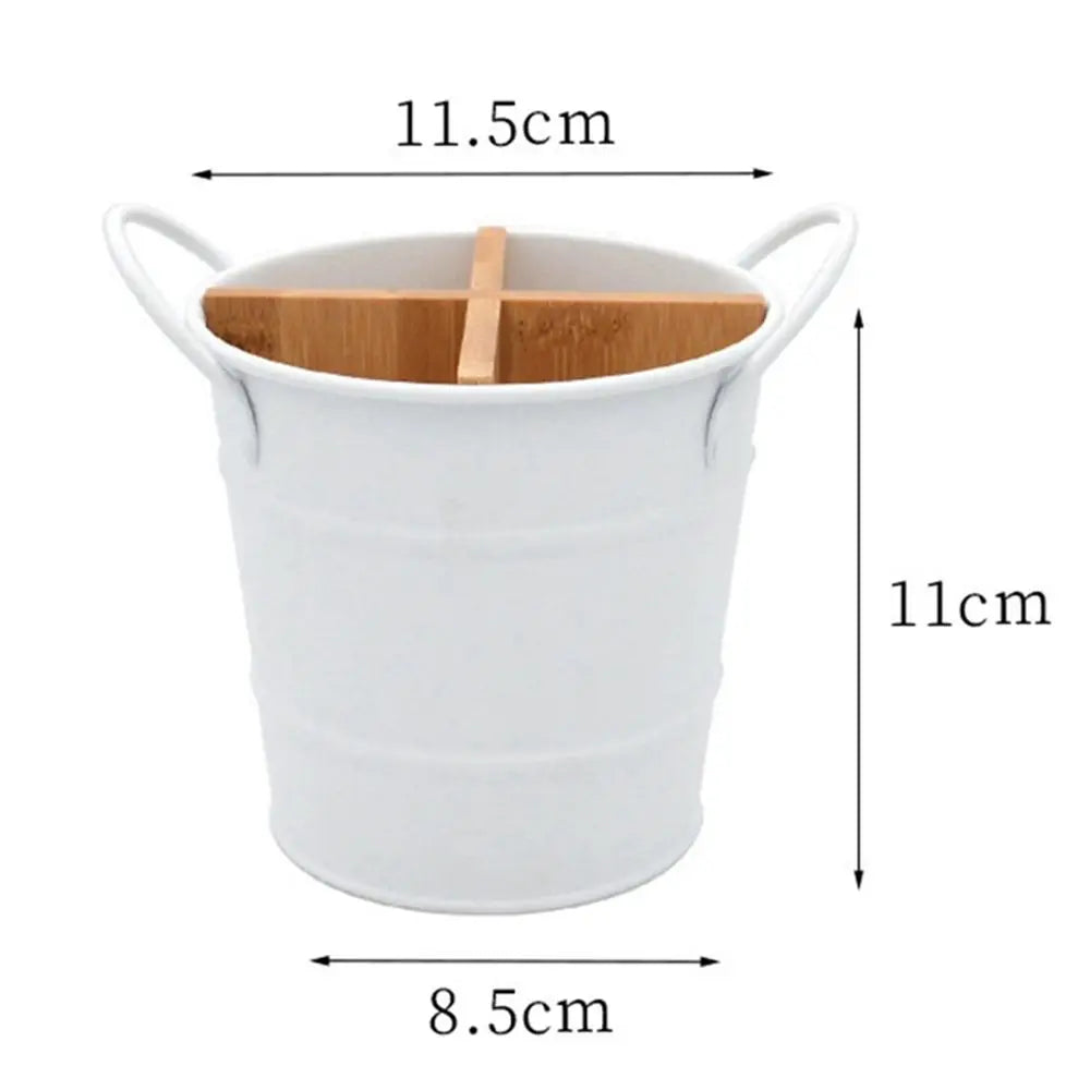 Pot bois bambou acier range ustensile couvert cuillère fourchette couteau cuisine salle de bain maison rangement durable - lebois-eco.com
