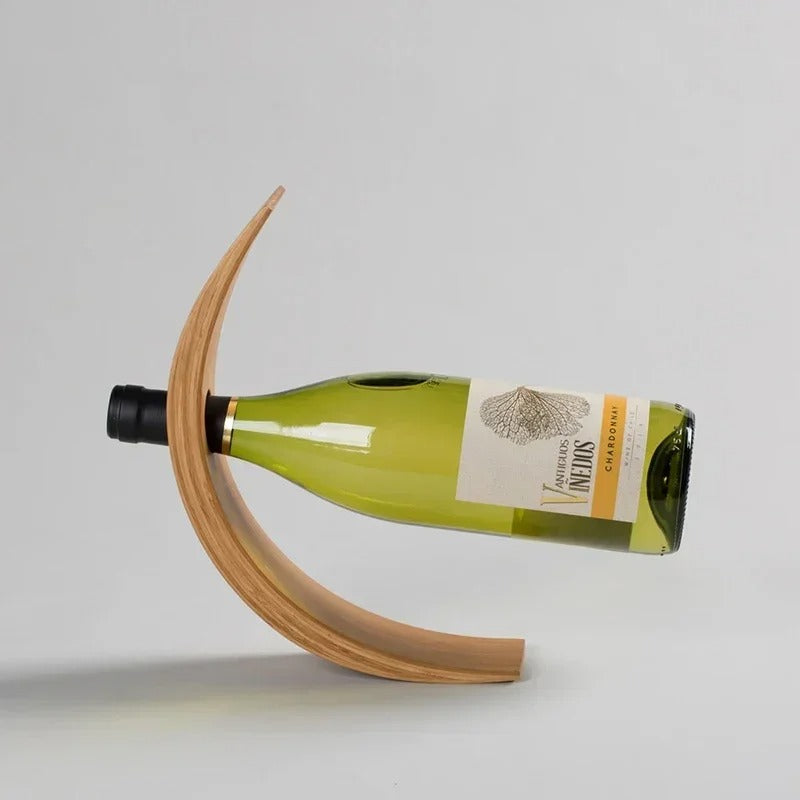 Présentoir porte bouteille de vin en bois bambou équilibre parfait dressage table maison restaurant hôtel durable - lebois-eco.com