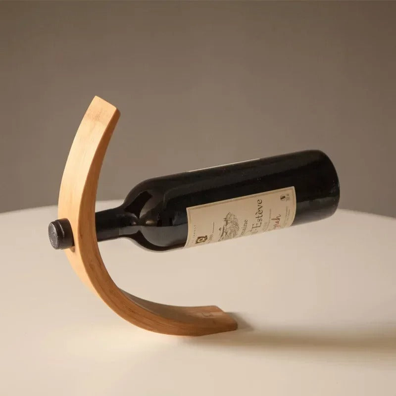 Présentoir porte bouteille de vin en bois bambou équilibre parfait dressage table maison restaurant hôtel durable - lebois-eco.com