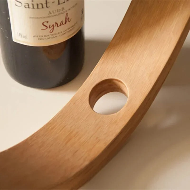 Présentoir porte bouteille de vin en bois bambou équilibre parfait dressage table maison restaurant hôtel durable - lebois-eco.com