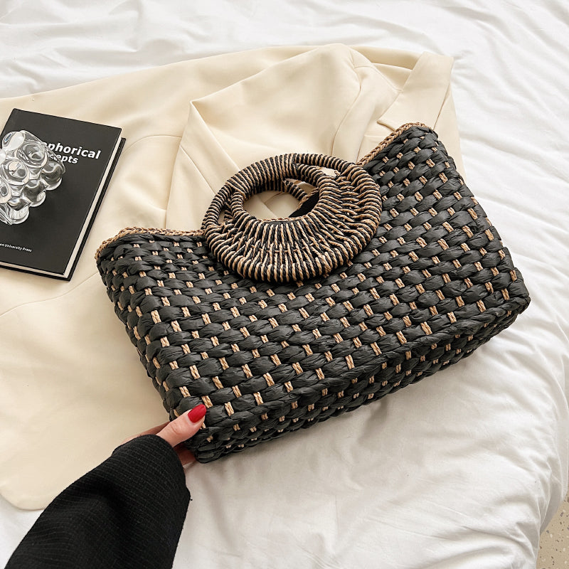 Sac à main rotin bois femme luxe bijoux accessoire prêt à porter fait main artisan été vacances mer plage environnement écologique renouvelable - lebois-eco.com