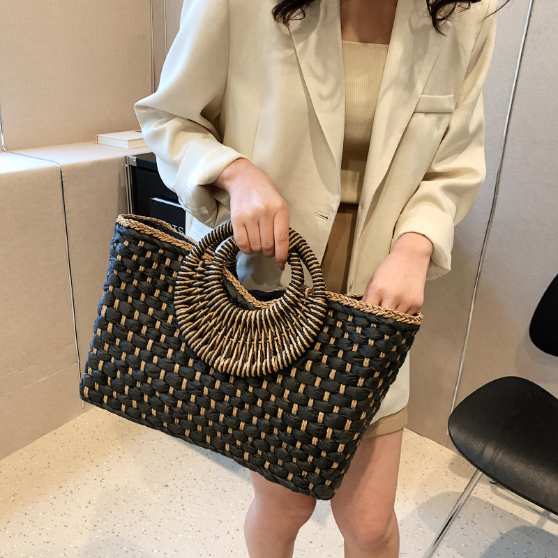 Sac à main rotin bois femme luxe bijoux accessoire prêt à porter fait main artisan été vacances mer plage environnement écologique renouvelable - lebois-eco.com