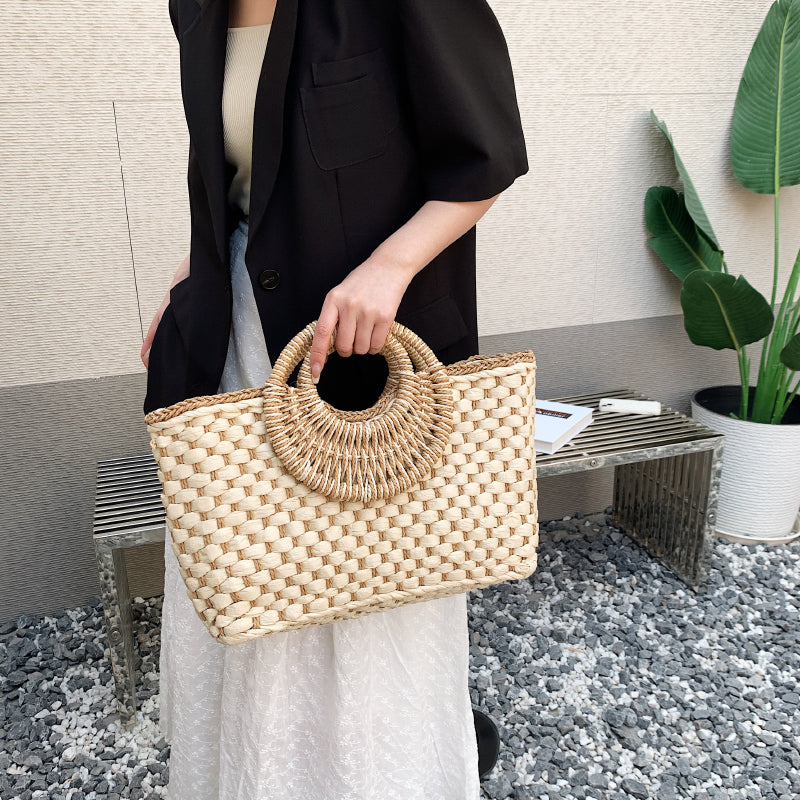 Sac à main rotin bois femme luxe bijoux accessoire prêt à porter fait main artisan été vacances mer plage environnement écologique renouvelable - lebois-eco.com