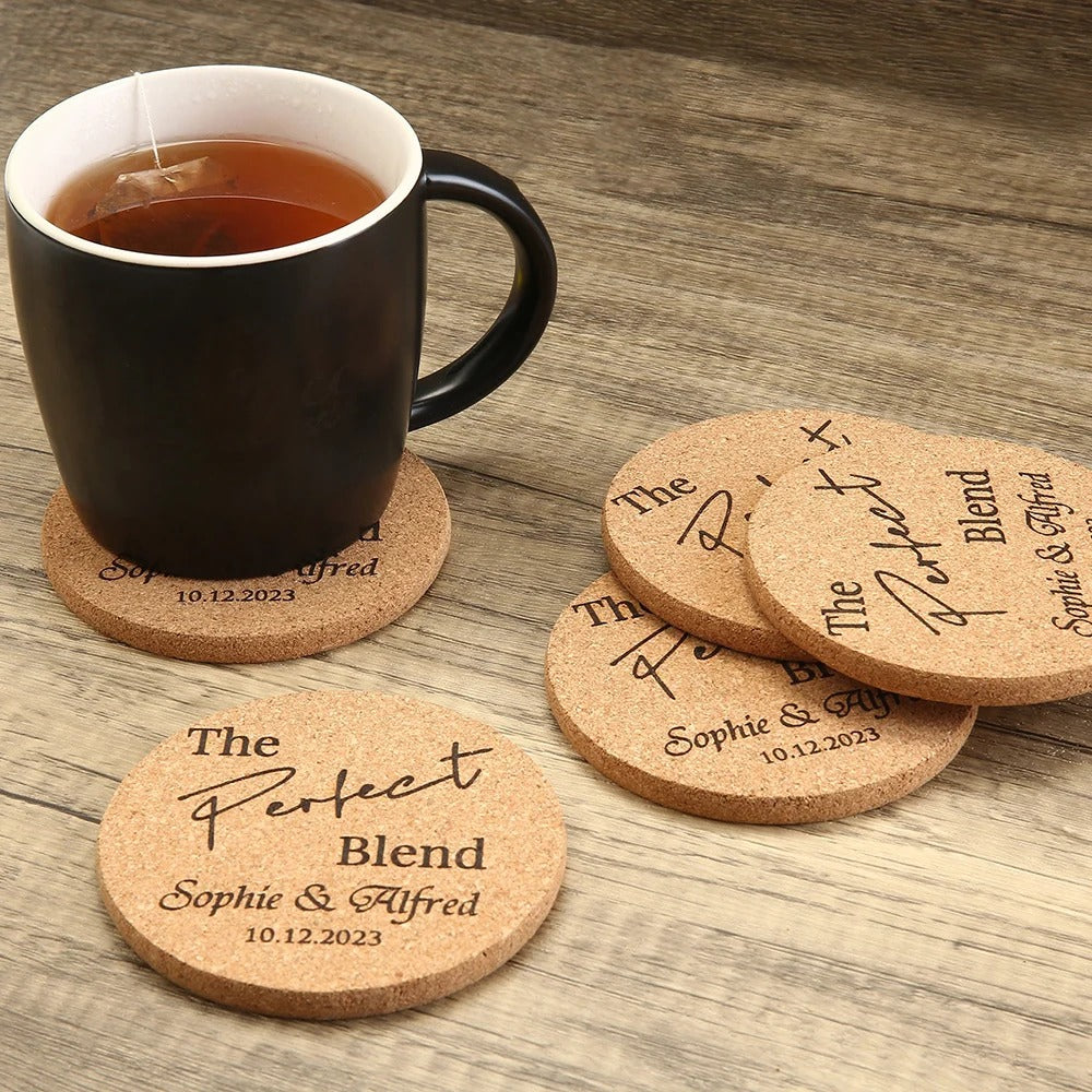 Sous-verre liège personnalisable logo texte pour particuliers professionnels évènement mariage bar restaurant fête anniversaire durable - lebois-eco.com
