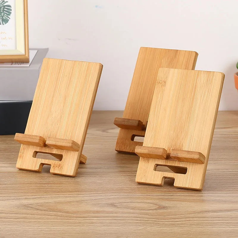 Support universel bois bambou pour téléphone portable démontable à 2 inclinaisons bureau décoration rechargement pratique durable- lebois-eco.com