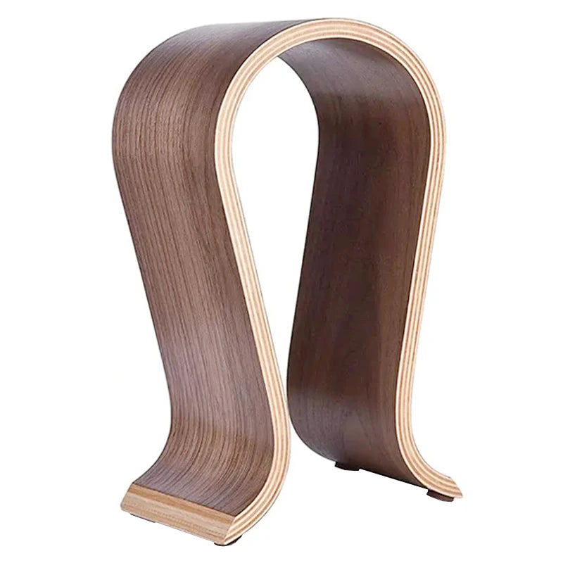 Support universel bois casque audio finition noyer streameur gamer twitch producteur musique ableton fruity loop platine vinyl studio bureau rangement art décoration écologique durable - lebois-eco.com