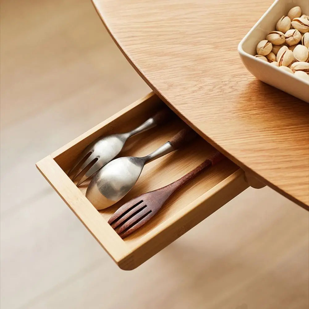 Tiroir rangement caché en bois bambou noyer à coller sous bureau table maison décoration intérieur écologique durable - lebois-eco.com