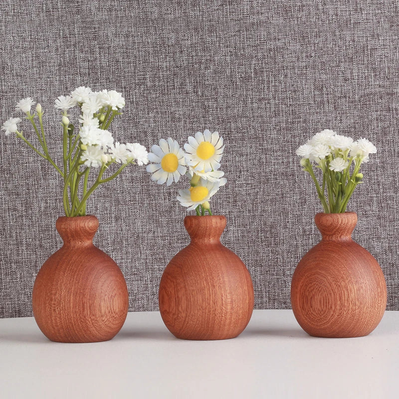 Vase bois bambou fleurs sèches décoration maison intérieur table bureau art plantes durable écologique - lebois-eco.com