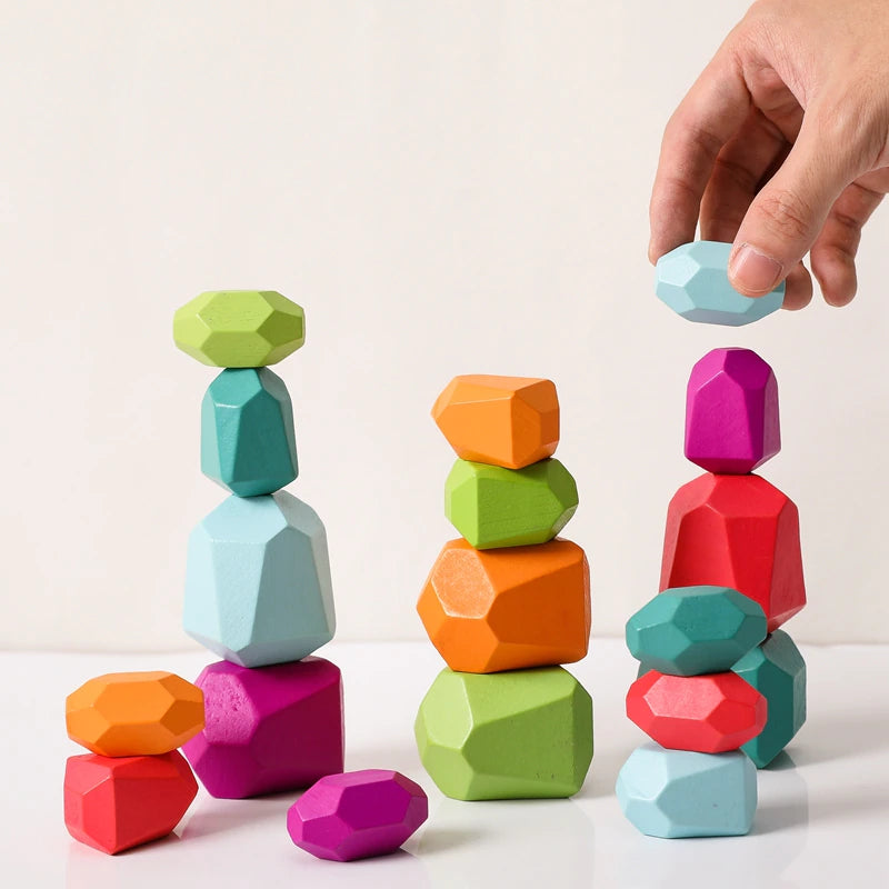 Bloc construction bois silicone multicolore éveil bébé enfant jouet jeu équilibre cadeau anniversaire Noël environnement écologique renouvelable responsable - lebois-eco.com