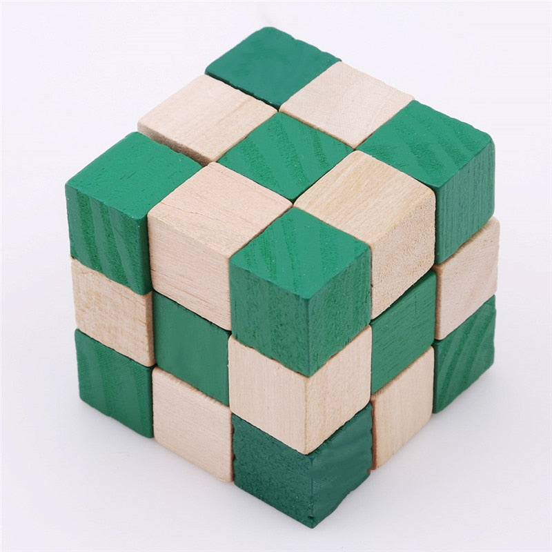 Cube à torsion serpent magique bois jeune enfant enfance éducatif jouet jeux de société dexterité apprentissage cadeau anniversaire bébé environnement écologique renouvelable éco-responsable - lebois-eco.com