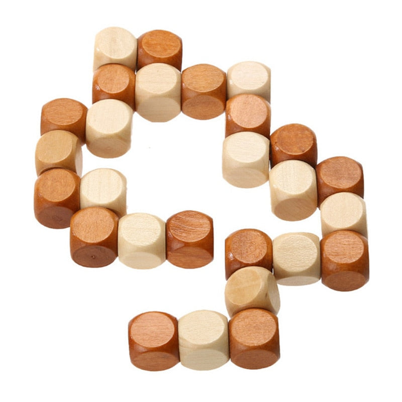 Cube à torsion serpent magique bois jeune enfant enfance éducatif jouet jeux de société dexterité apprentissage cadeau anniversaire bébé environnement écologique renouvelable éco-responsable - lebois-eco.com