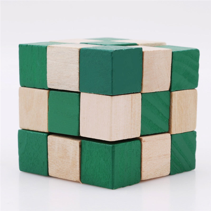 Cube à torsion serpent magique bois jeune enfant enfance éducatif jouet jeux de société dexterité apprentissage cadeau anniversaire bébé environnement écologique renouvelable éco-responsable - lebois-eco.com