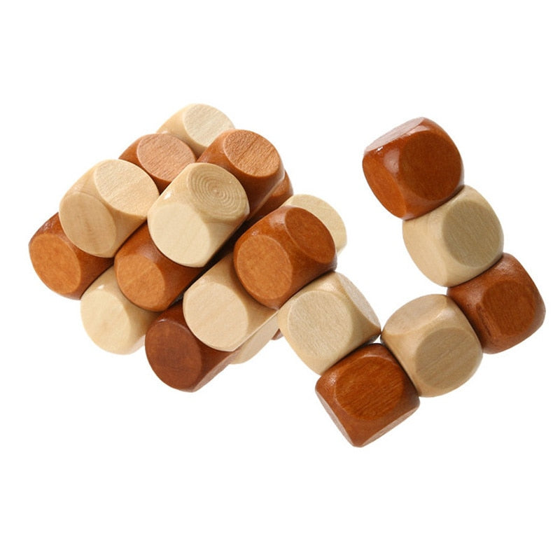 Cube à torsion serpent magique bois jeune enfant enfance éducatif jouet jeux de société dexterité apprentissage cadeau anniversaire bébé environnement écologique renouvelable éco-responsable - lebois-eco.com