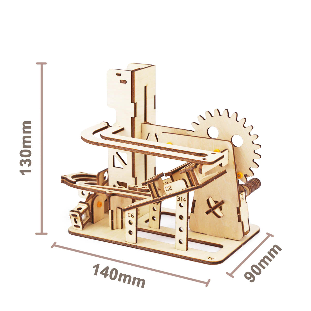 Kit course bille marble à assembler enfant bois recyclable jouet cadeau anniversaire noël modèle ascenseur acitivité jeu création environnement écologique éco-responsable renouvelable