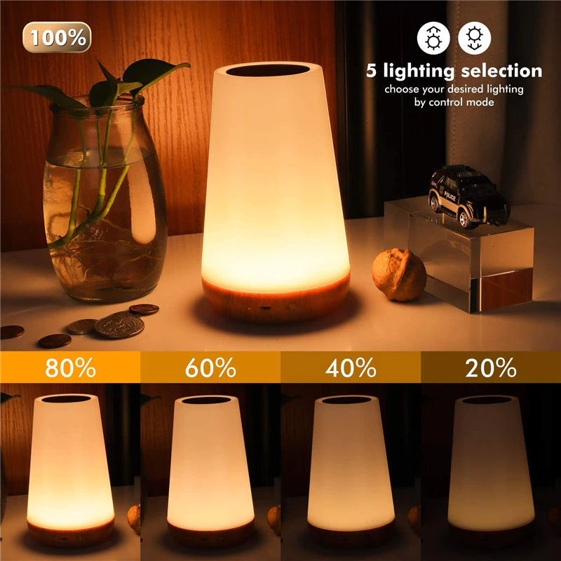 Lampe chevet led tactile 13 couleurs télécommande intensité réglable rechargeable usb socle bois bambou lumière ambiance soirées télévision chambre coucher lecture film environnement écologique renouvelable responsable - lebois-eco.com
