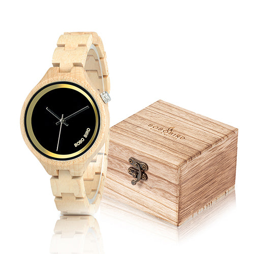 Montre bracelet bois bambou femme coffret quartz miyota cadeau offrir anniversaire écologique responsable environnement renouvelable - lebois-eco.com