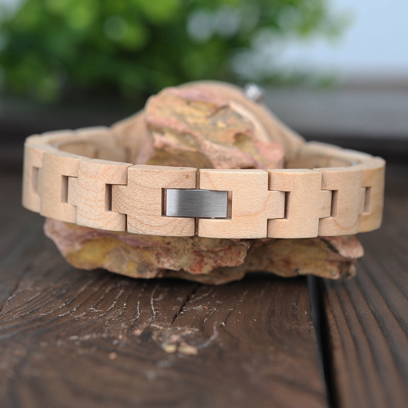 Montre bracelet bois bambou femme coffret quartz miyota cadeau offrir anniversaire écologique responsable environnement renouvelable - lebois-eco.com