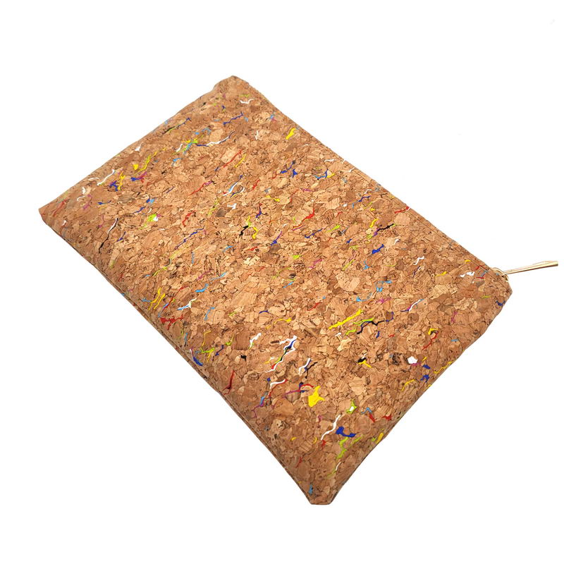 Pochette femme liège naturel été sac main zip fermeture mode cadeau anniversaire renouvelable écologique environnement responsable - lebois-eco.com
