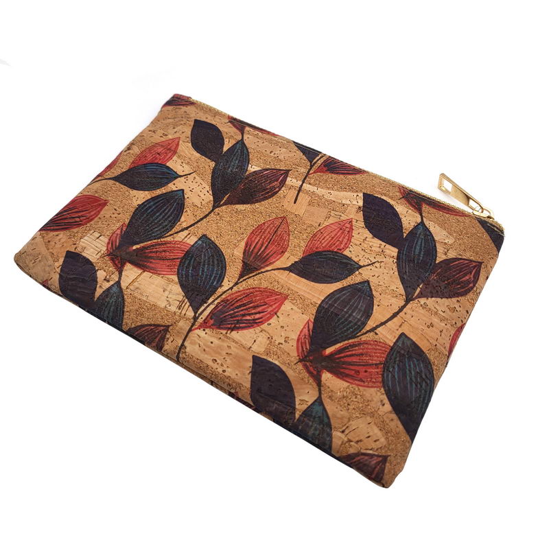 Pochette femme liège naturel été sac main zip fermeture mode cadeau anniversaire renouvelable écologique environnement responsable - lebois-eco.com