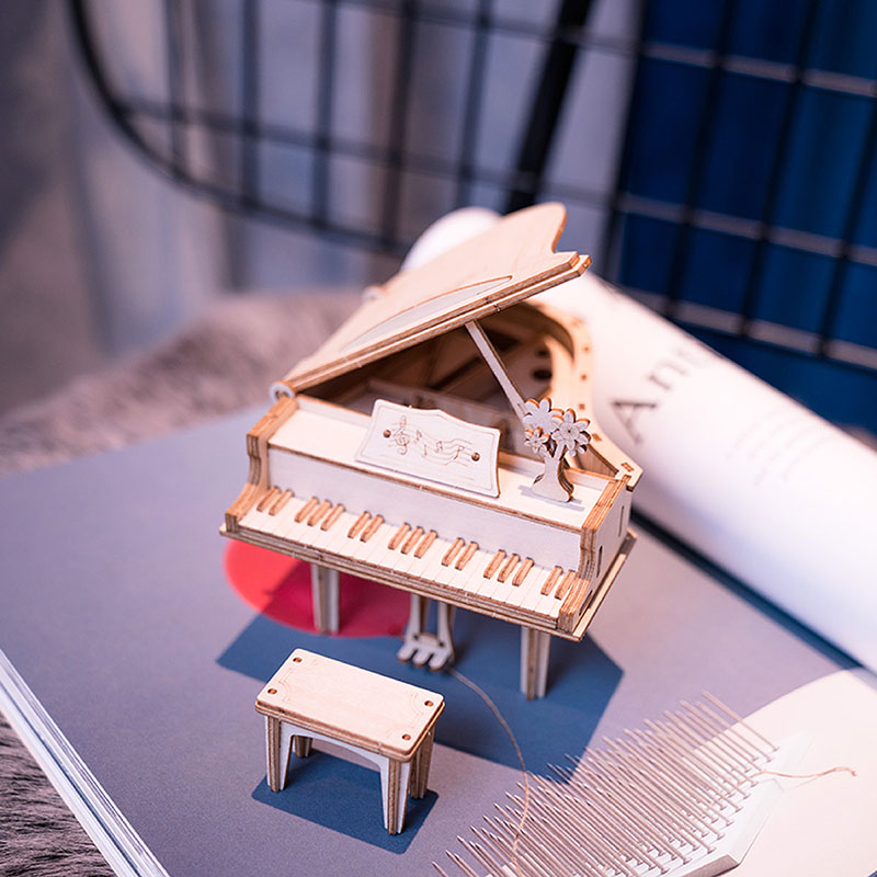 Puzzle 3D enfants jouets bois piano assembler écologique économique éco-responsable cadeau emballage carton environnement renouvelable commande do it yourself - lebois-eco.com
