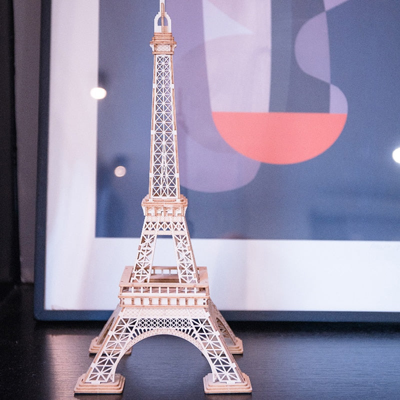 Puzzle 3D enfants jouets bois tour Eiffel assembler écologique économique éco-responsable cadeau emballage carton environnement renouvelable commande do it yourself - lebois-eco.com