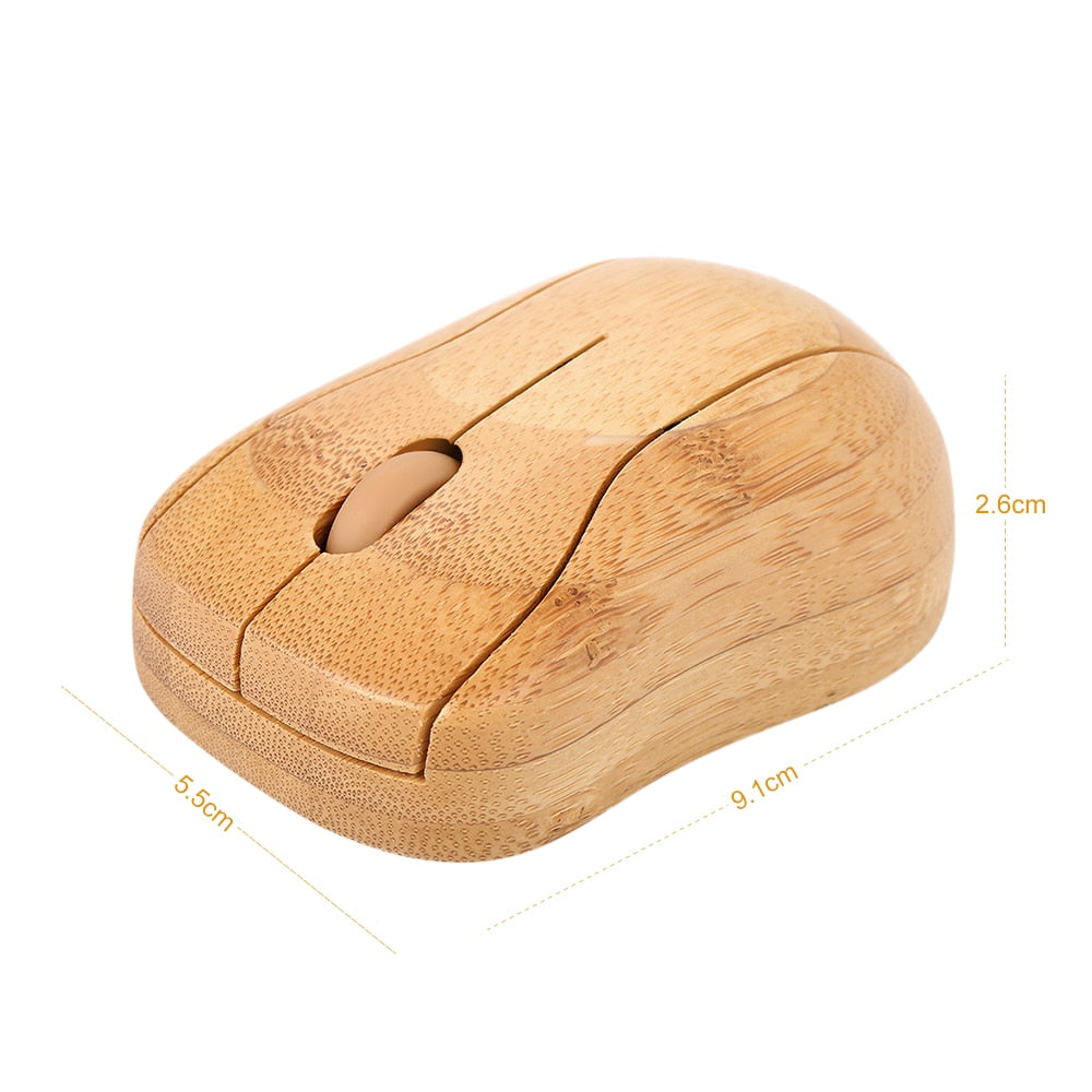 Souris sans fil wireless 2.4ghz bambou naturel optique usb ergonomique écologique responsable environnement - lebois-eco.com