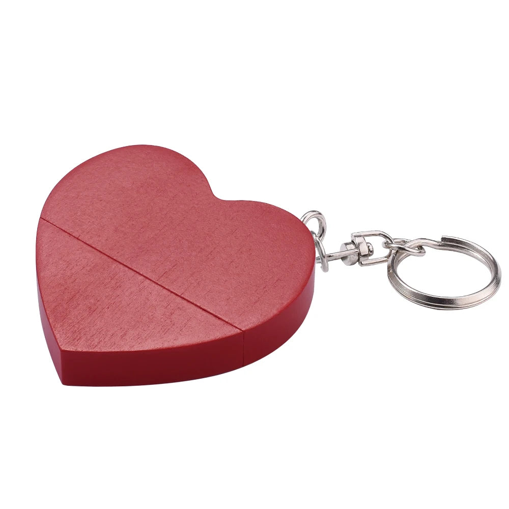 Clé usb forme coeur porte clé bois bambou multicolore personnalisable logo texte cadeaux promotion entreprise mariage photographe goodies durable - lebois-eco.com
