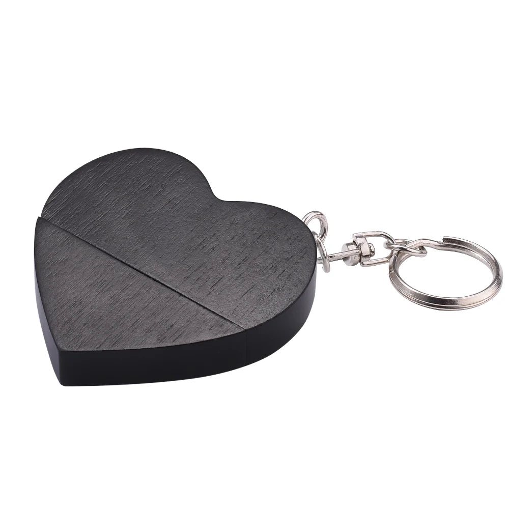 Clé usb forme coeur porte clé bois bambou multicolore personnalisable logo texte cadeaux promotion entreprise mariage photographe goodies durable - lebois-eco.com