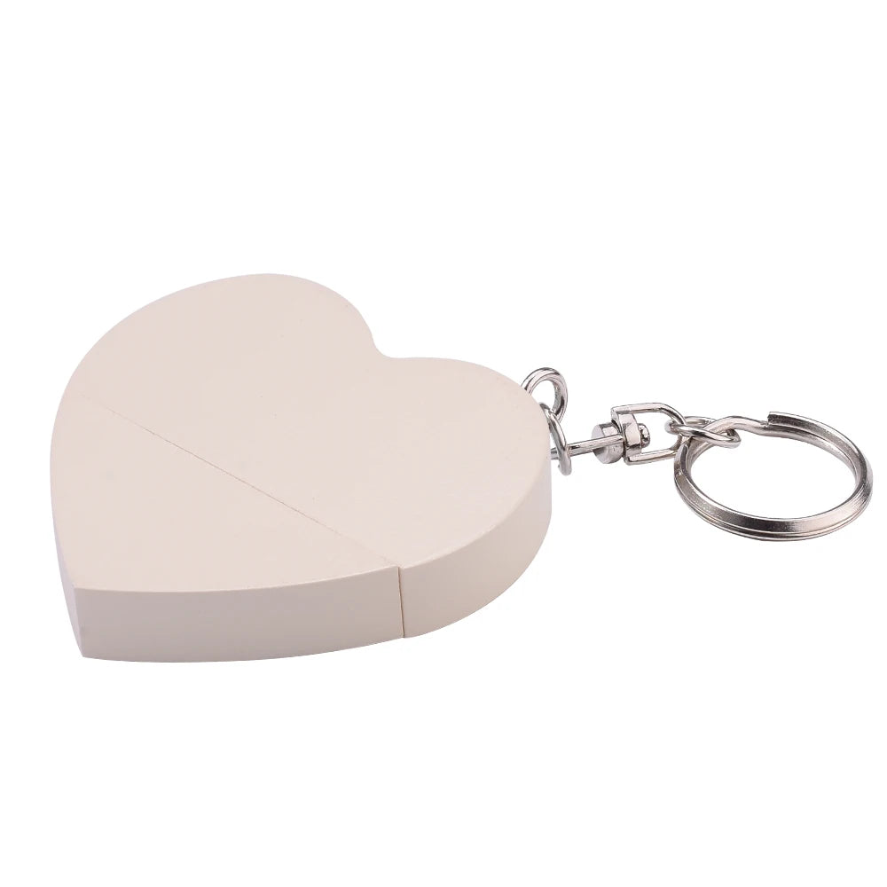Clé usb forme coeur porte clé bois bambou multicolore personnalisable logo texte cadeaux promotion entreprise mariage photographe goodies durable - lebois-eco.com